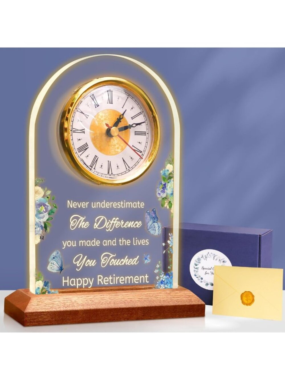 LED Quartz Desk Clock - Unique Retirement Gift for Men & Women, Perfect for